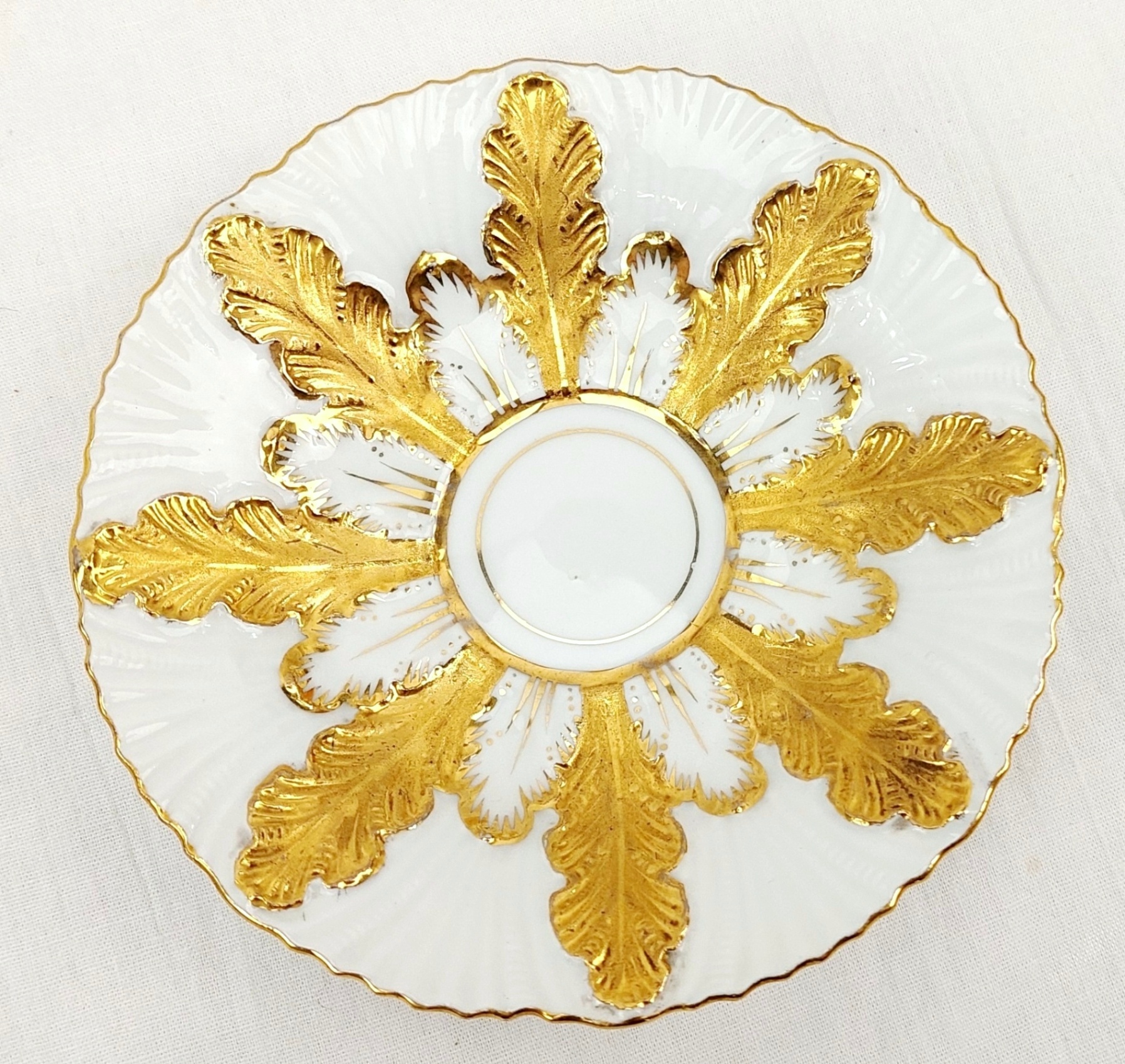 Circa 1880 - 1900 Meissen Acanthus Leaf Porcelain Cup And Saucer - Image 8