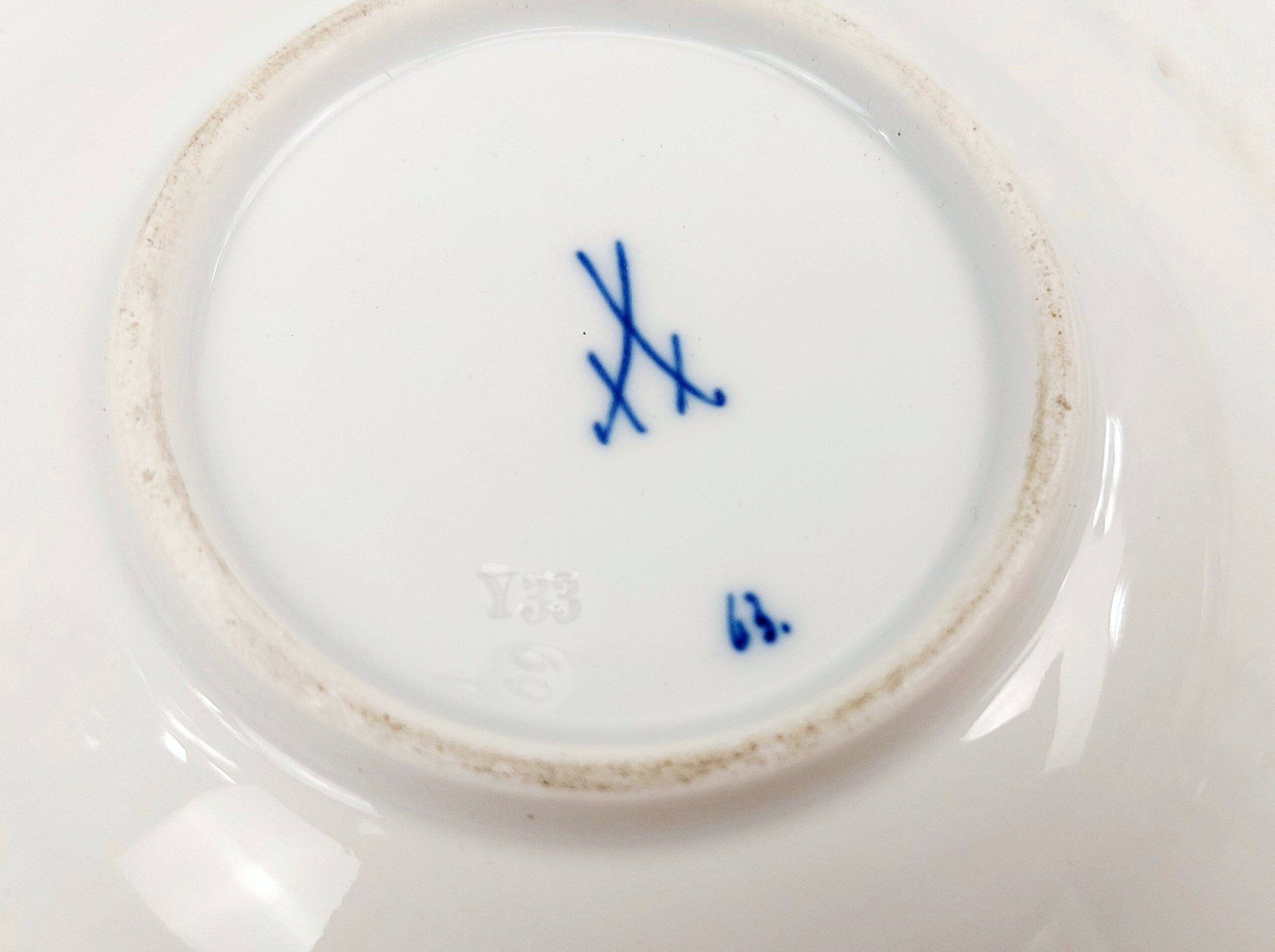 Circa 1880 - 1900 Meissen Acanthus Leaf Porcelain Cup And Saucer - Image 9