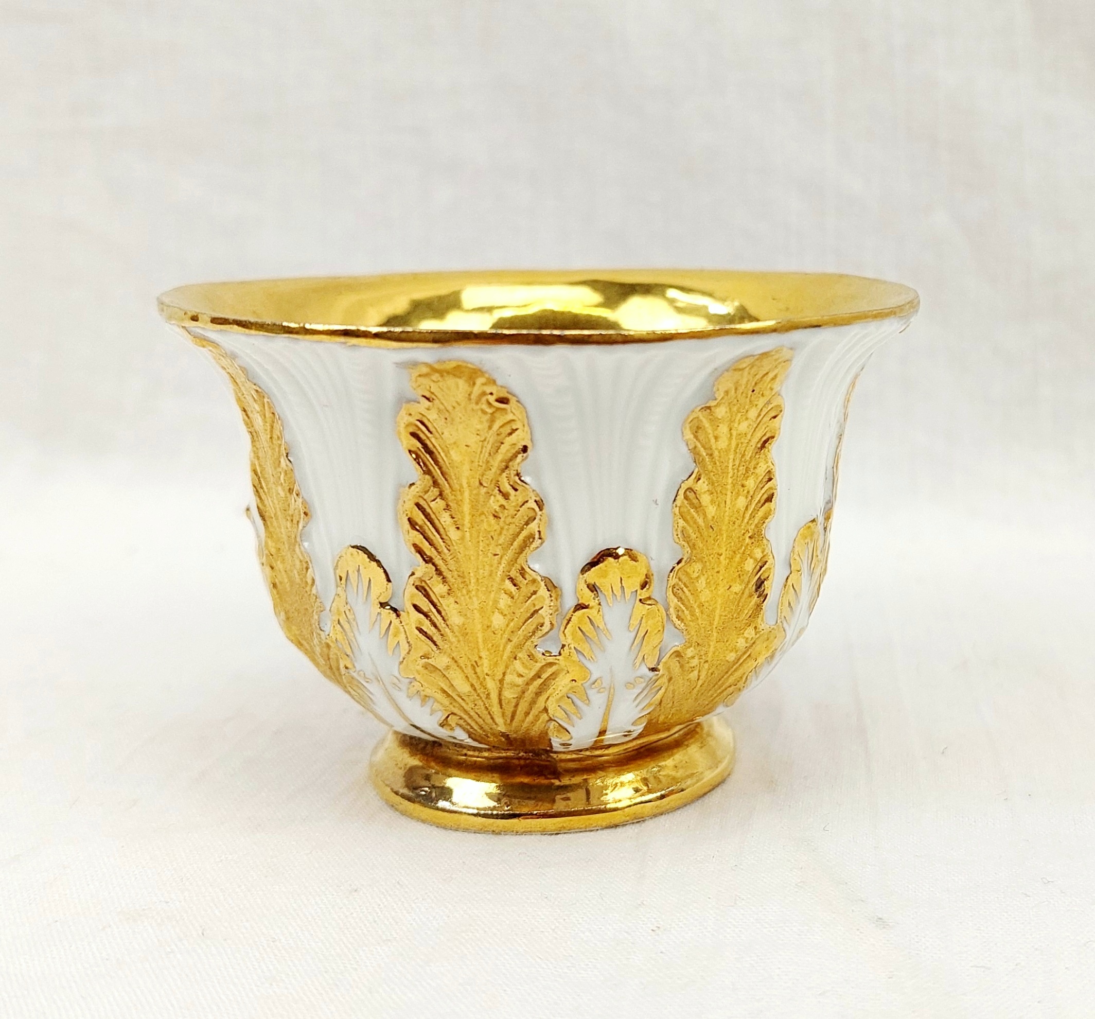 Circa 1880 - 1900 Meissen Acanthus Leaf Porcelain Cup And Saucer - Image 2