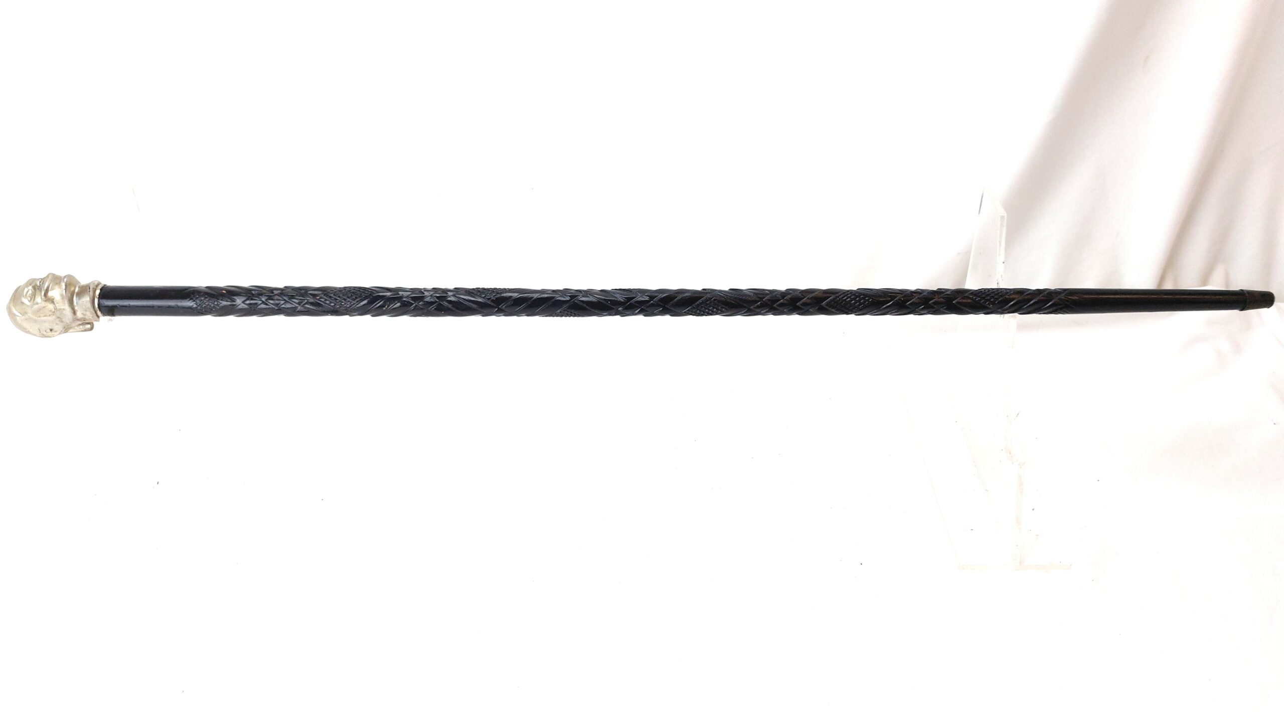 Continental - British, Late 19th Century, Figural Fez-Head Gentleman’s Walking Stick, Carved Shaft - Image 11
