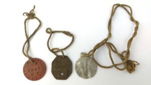 Exceptional WWI Onions Family Identity Disc Group – John Onions 3054, Manchester Regiment & Company Sergeant Major; Arthur Onions 9880 DCM KIA, South Lancashire Regiment
