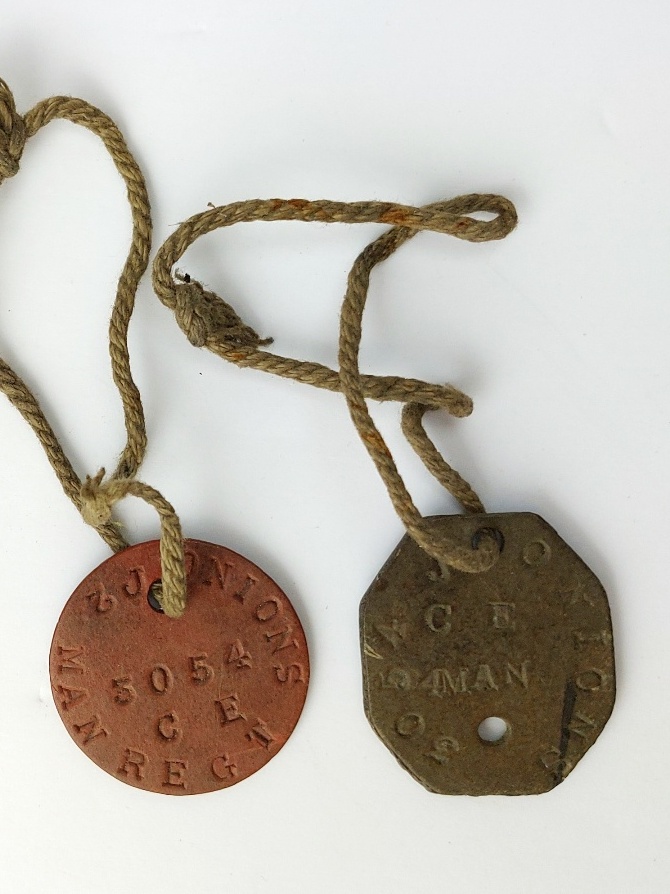 Exceptional WWI Onions Family Identity Disc Group – John Onions 3054, Manchester Regiment & Company Sergeant Major; Arthur Onions 9880 DCM KIA, South Lancashire Regiment - Image 3