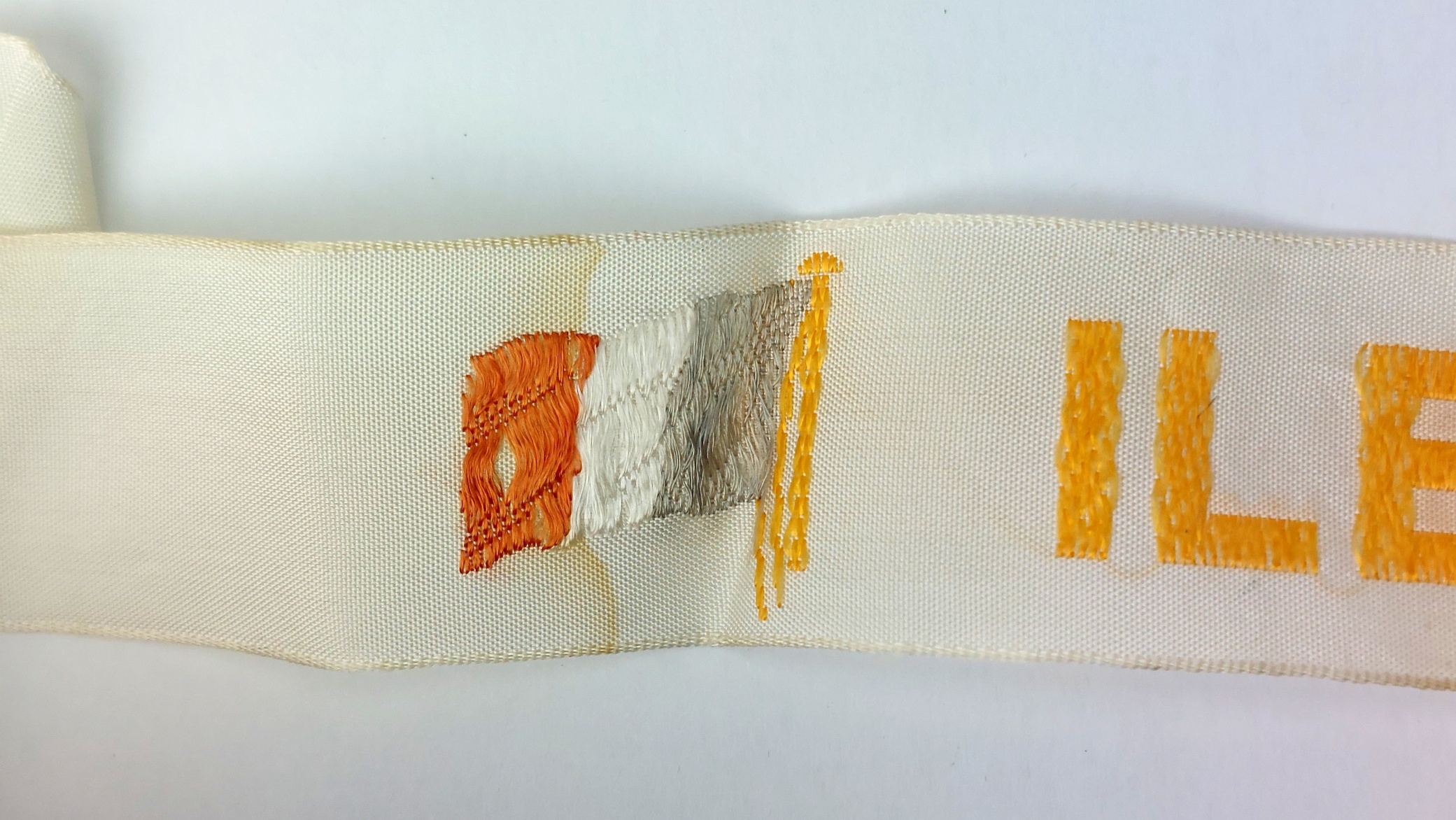 French Line (Compagnie Générale Transatlantique), c.1950s, SS Île de France Ocean Liner Cap Tally / Sailor Hat Ribbon with French Tricolour and CGT House Flag - Image 5