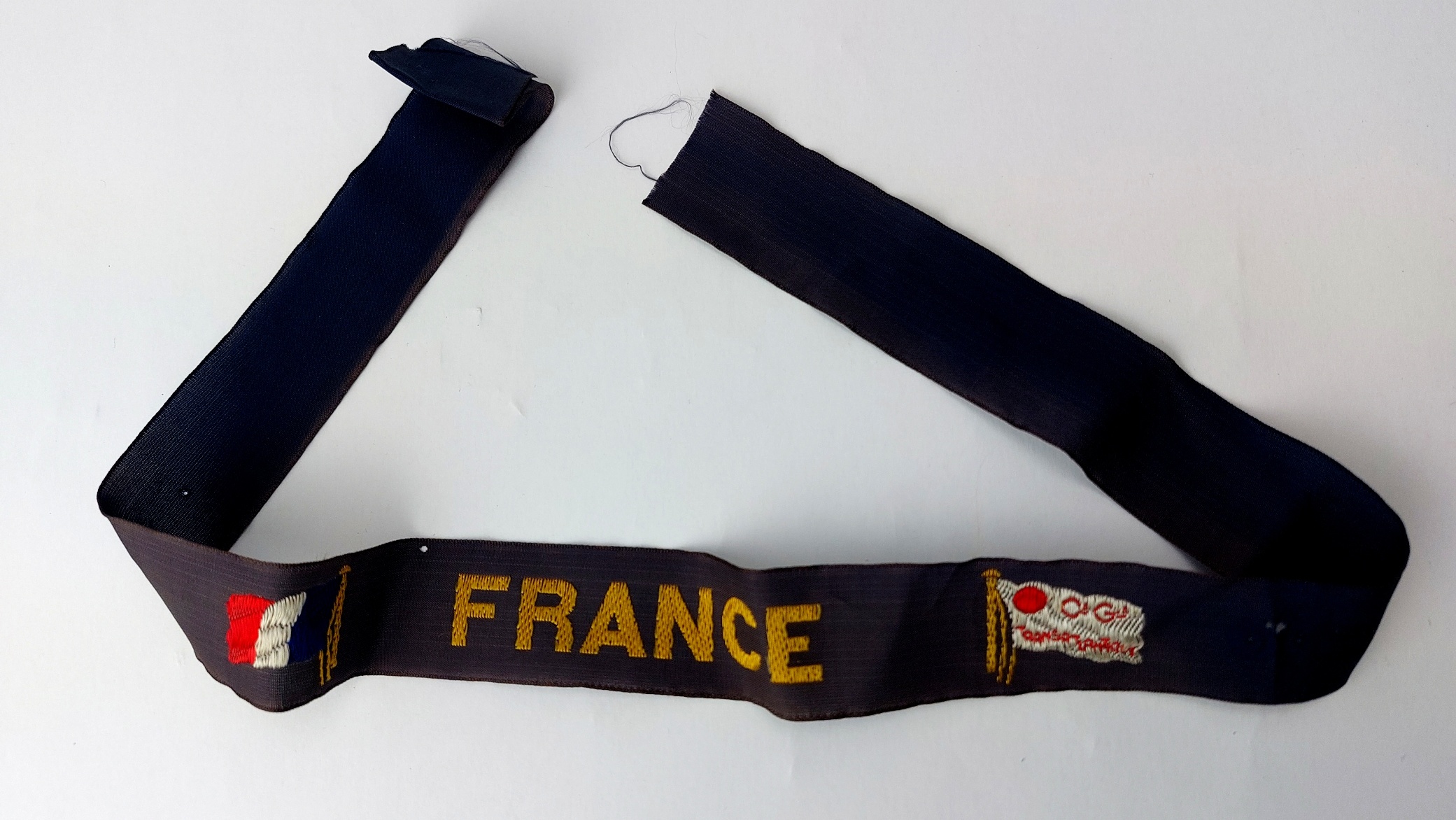 France, c.1960–1974, French Line Ocean Liner SS France Cap Tally (Ruban de Bachi), Compagnie Générale Transatlantique