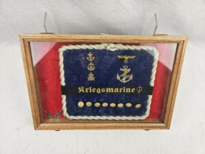 Framed Display Of WW2 German Kriegsmarine Buttons Badges Etc