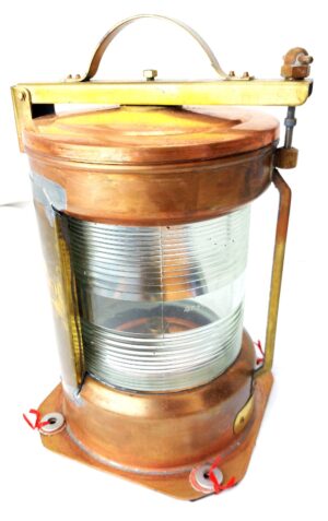 German, Peters & Bey BT-400 Masthead Navigation Lantern, Copper Brass Ship’s Light, IMCO / DHI Approved with Original Certificate