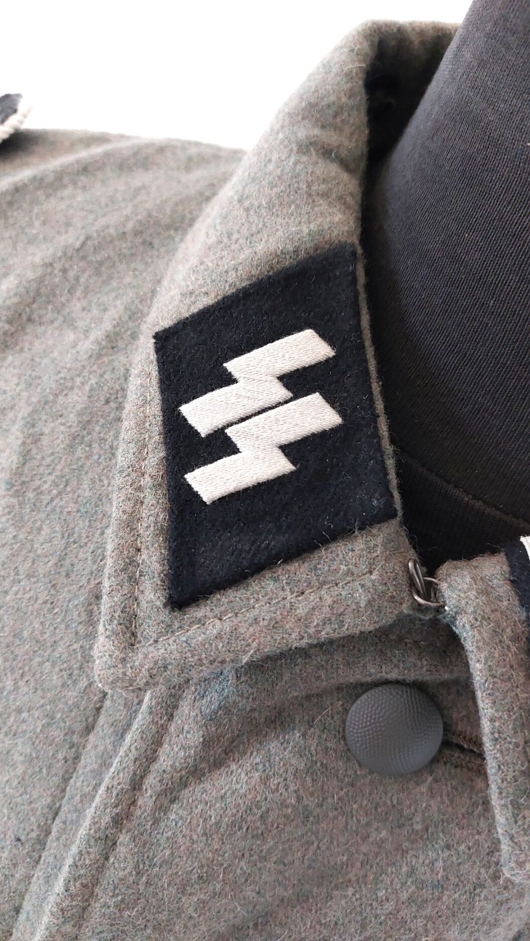 German, WWII Style, Waffen-SS Field Tunic with SS Collar Tabs and “Großdeutschland” Cuff Title, Reproduction Example, Large Size - Image 3