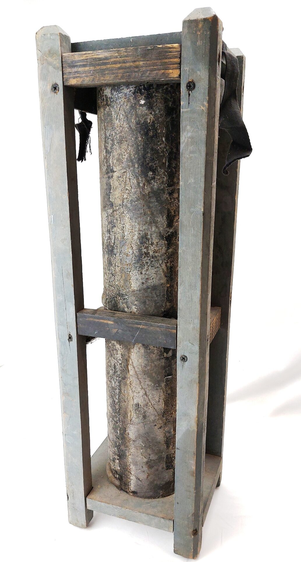German, WW2, Waffen-SS SS-Flak-Ers-Abt Marked Ammunition Transport Tube & Wooden Transit Crate