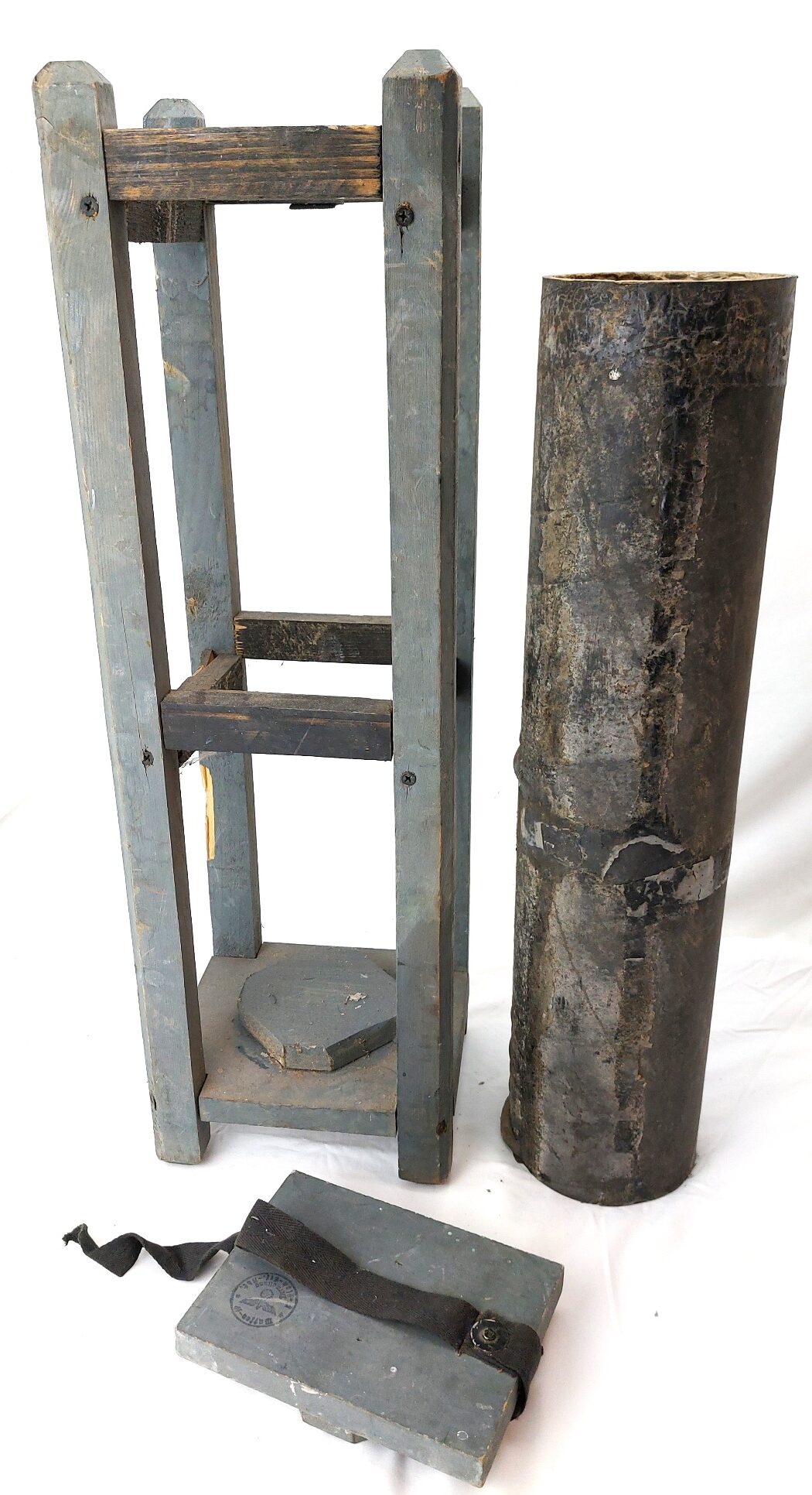 German, WW2, Waffen-SS SS-Flak-Ers-Abt Marked Ammunition Transport Tube & Wooden Transit Crate - Image 2