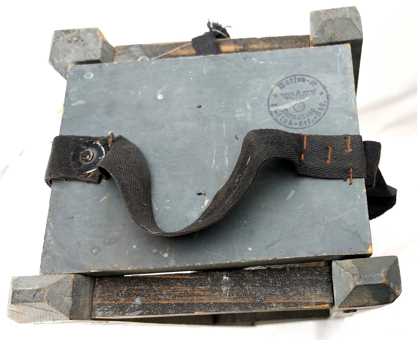 German, WW2, Waffen-SS SS-Flak-Ers-Abt Marked Ammunition Transport Tube & Wooden Transit Crate - Image 3