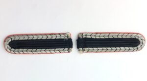 German, WWII, Feuerschutzpolizei (Fire Protection Police) Wachtmeister Shoulder Boards, Pink Waffenfarbe Pair