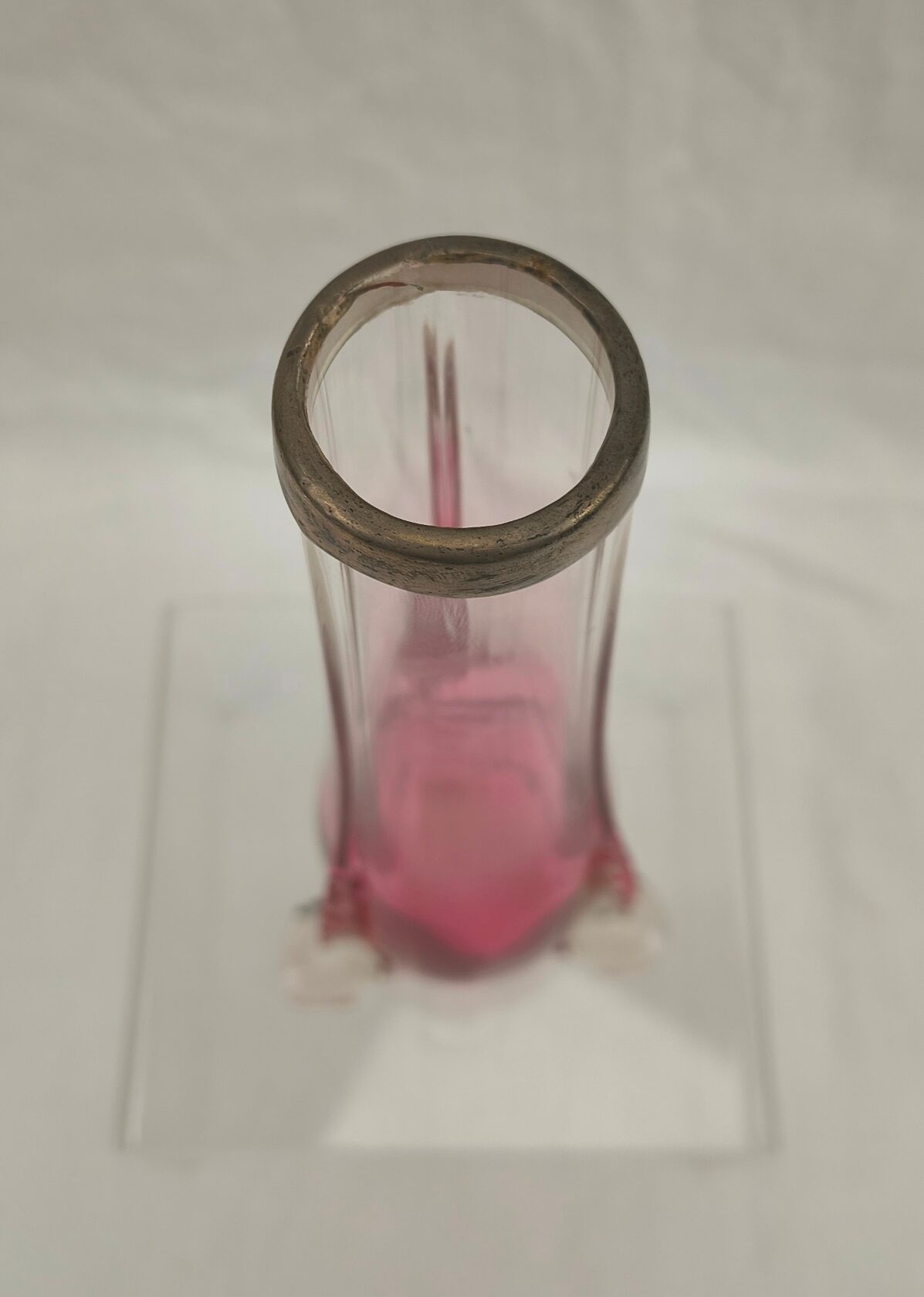 Victorian Silver-Rimmed Cranberry Glass Specimen Vase, c.1880 - Image 5