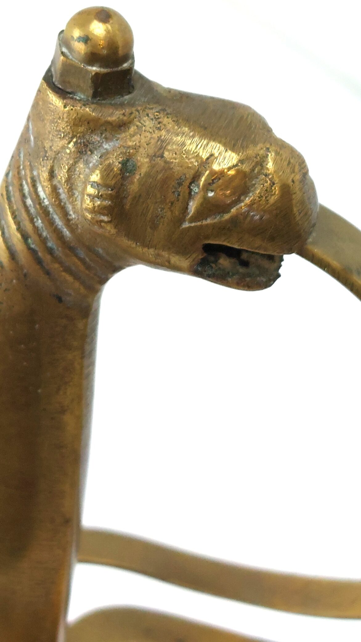 Indian, Late 20th Century, Ceremonial Talwar Dagger / Short Sword with Camel Head Hilt and Velvet Covered Scabbard - Image 17