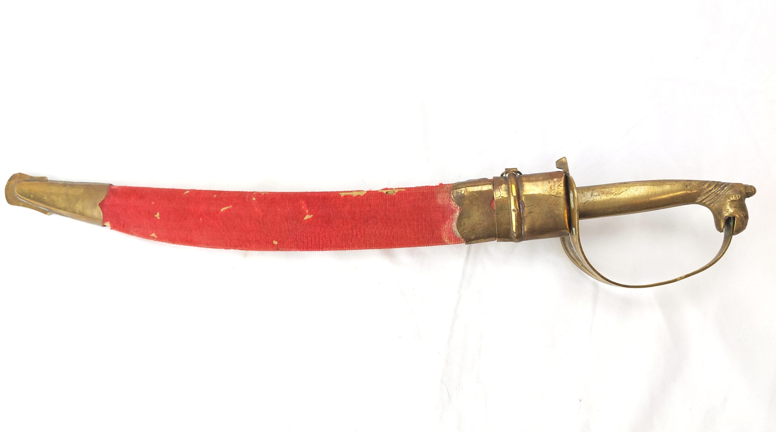 Indian, Late 20th Century, Ceremonial Talwar Dagger / Short Sword with Camel Head Hilt and Velvet Covered Scabbard - Image 26