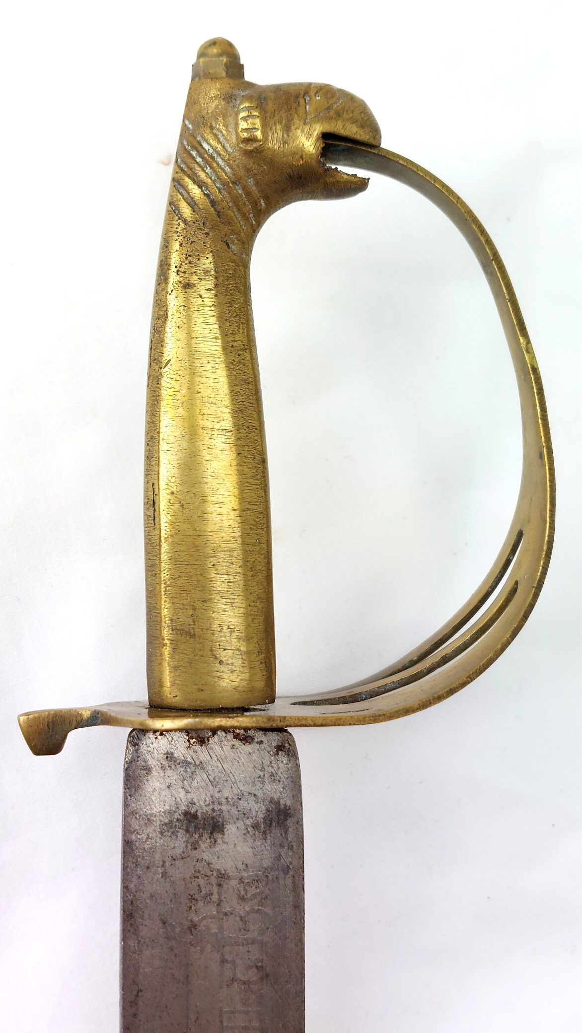 Indian, Late 20th Century, Ceremonial Talwar Dagger / Short Sword with Camel Head Hilt and Velvet Covered Scabbard - Image 3