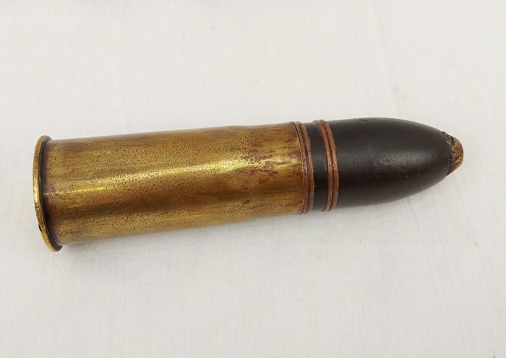 Inert 1917 Dated British Fused Hotkiss Shell - Image 3