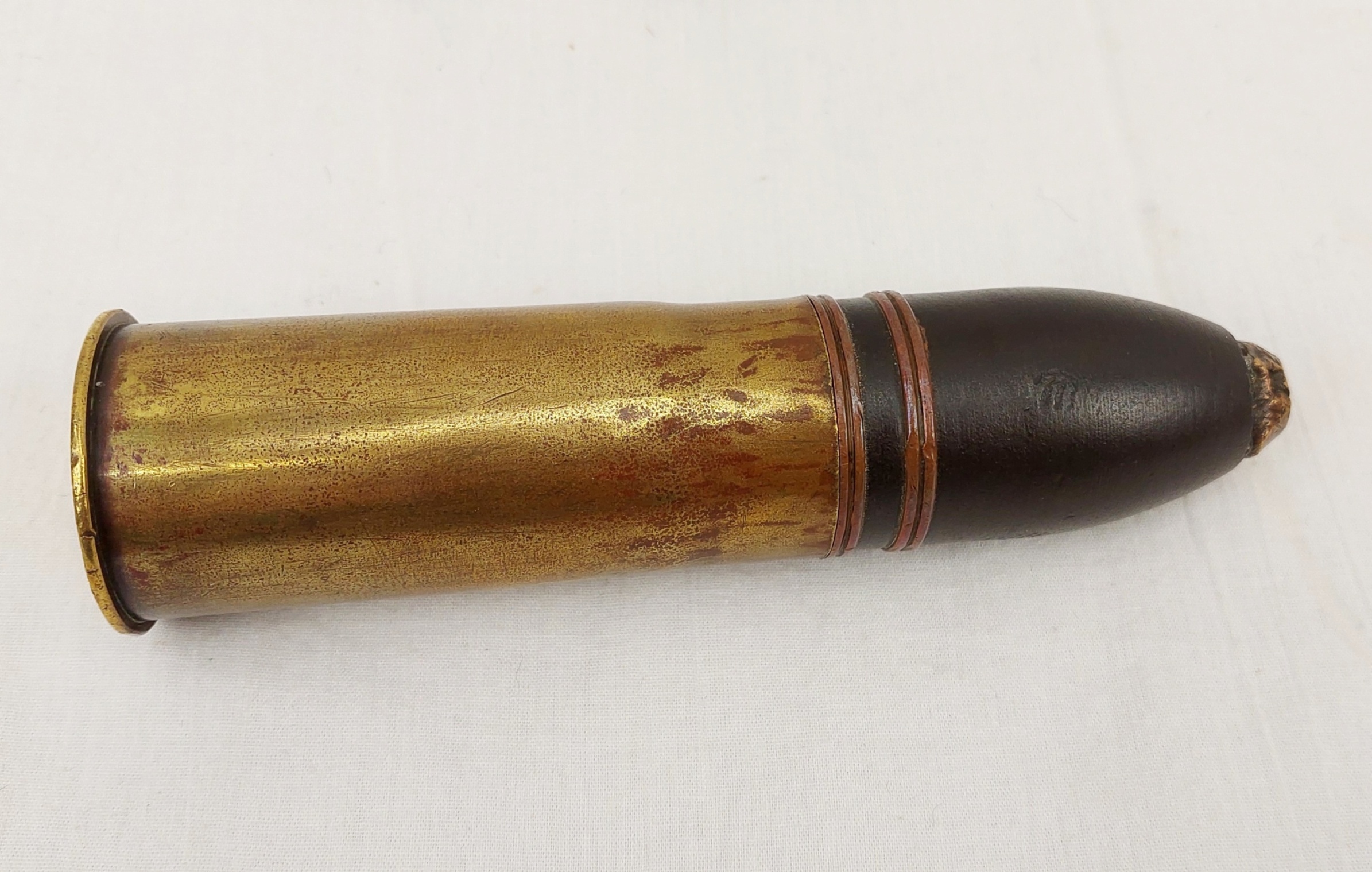 Inert 1917 Dated British Fused Hotkiss Shell - Image 2