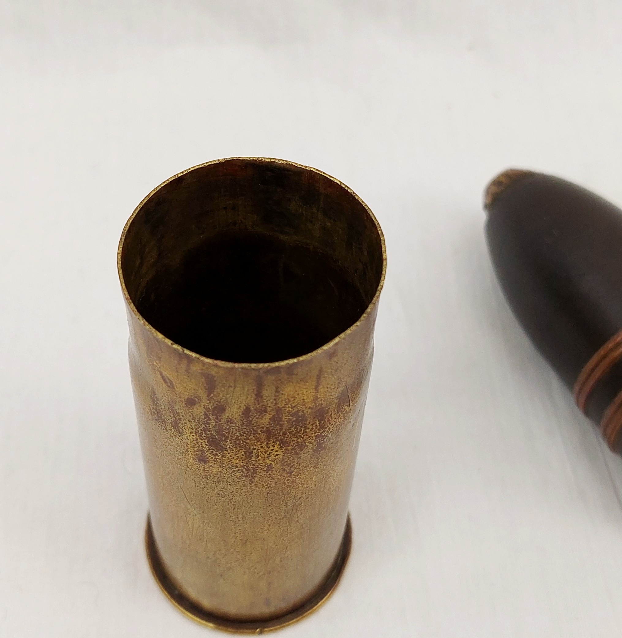 Inert 1917 Dated British Fused Hotkiss Shell - Image 6