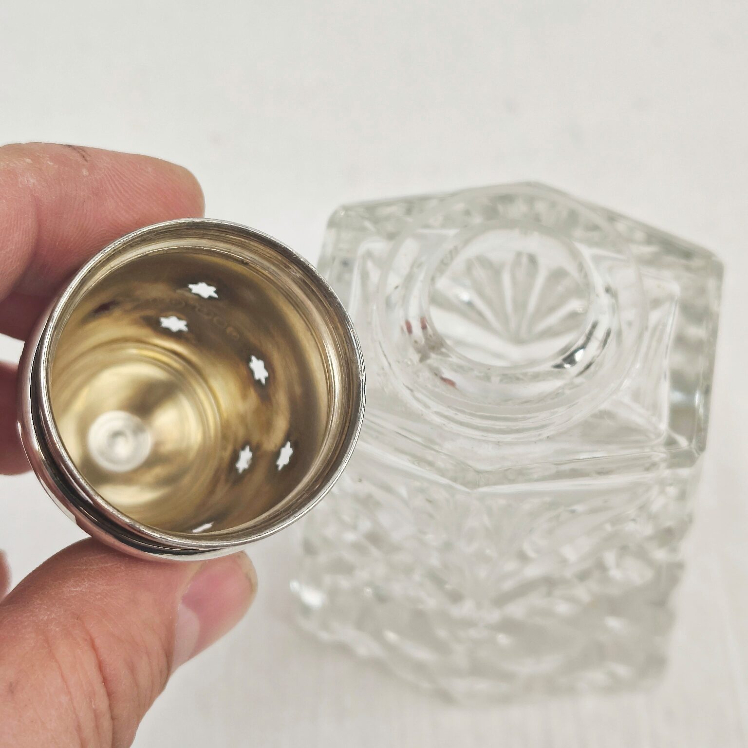 London 1905 Sterling Silver And Cut Glass Sugar Shaker - Image 9