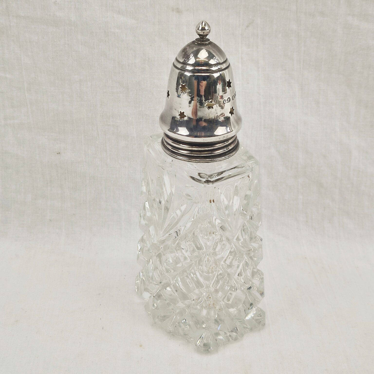 London 1905 Sterling Silver And Cut Glass Sugar Shaker - Image 6