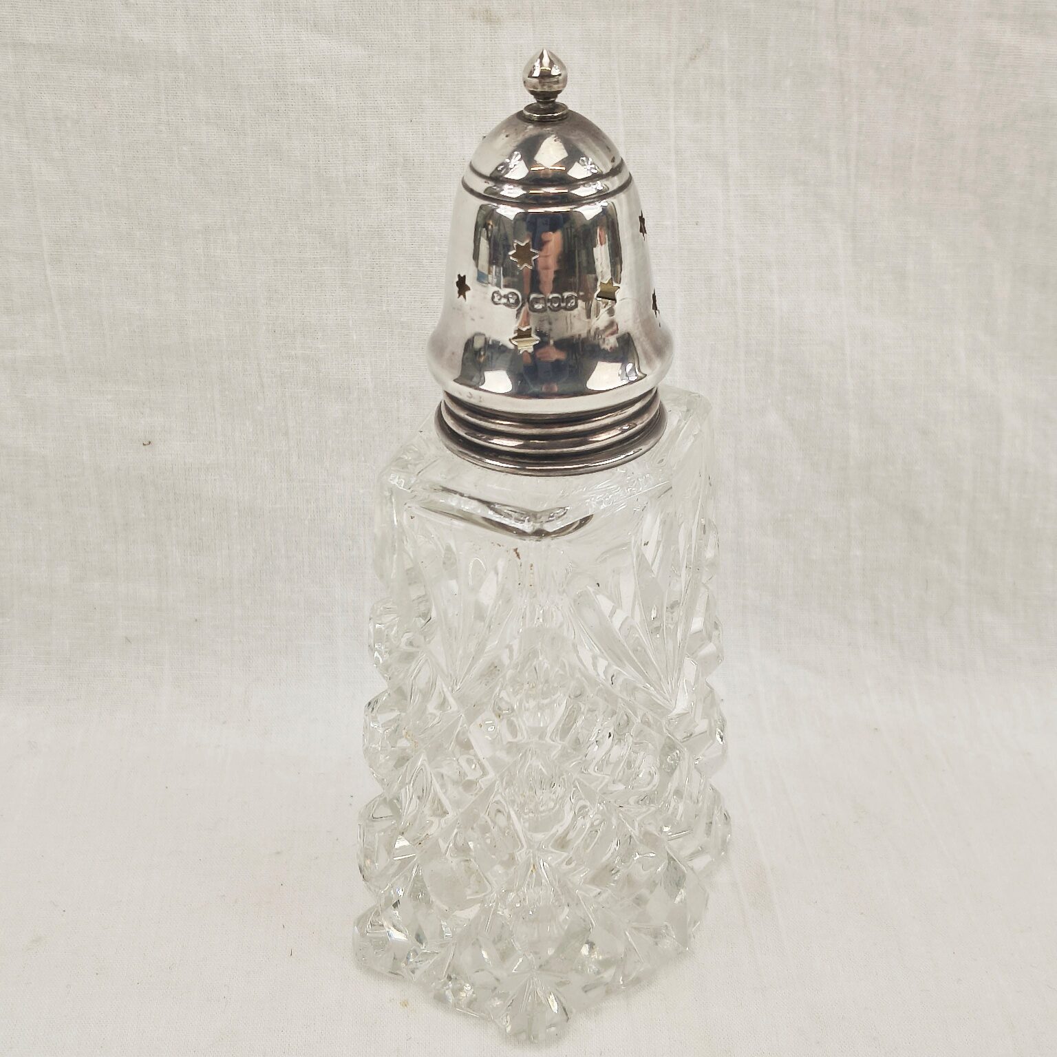London 1905 Sterling Silver And Cut Glass Sugar Shaker - Image 5