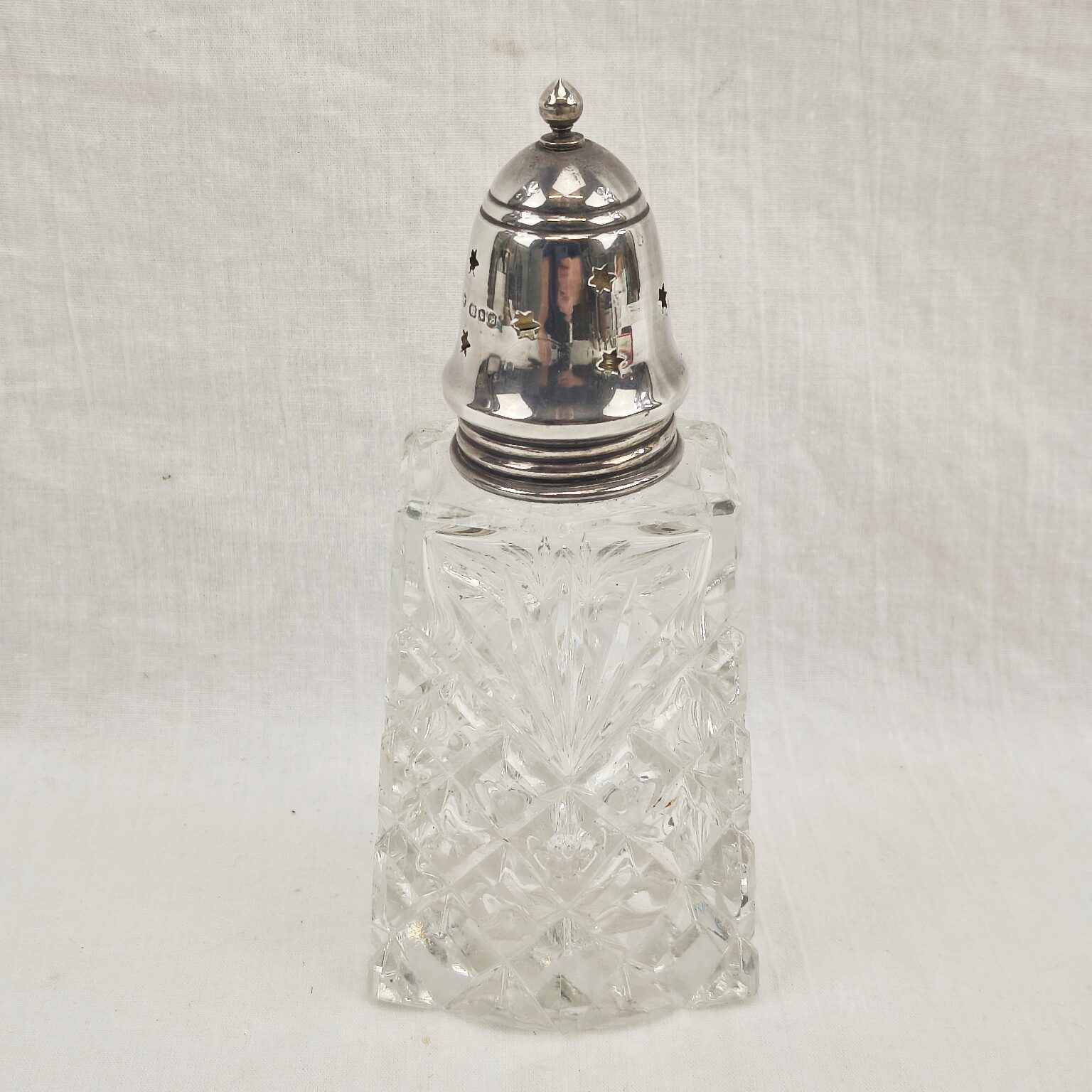 London 1905 Sterling Silver And Cut Glass Sugar Shaker - Image 4