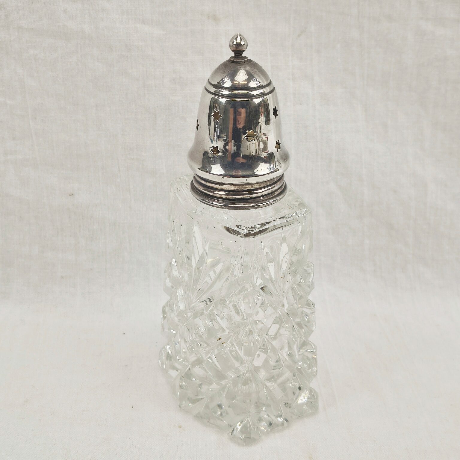 London 1905 Sterling Silver And Cut Glass Sugar Shaker - Image 3