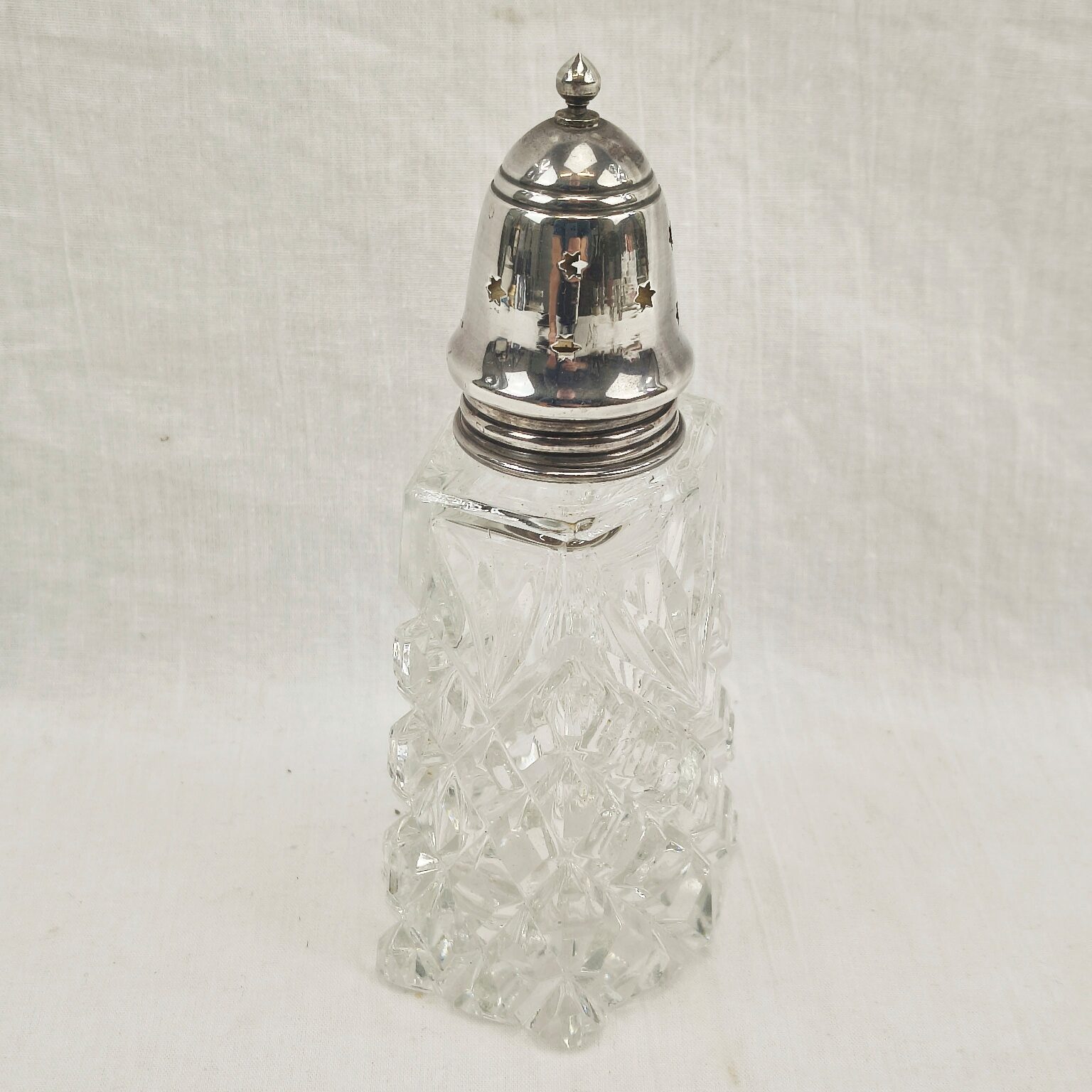 London 1905 Sterling Silver And Cut Glass Sugar Shaker - Image 2