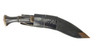 Nepalese, Parade Kukri with Karda Companion Knives and Black Leather Scabbard