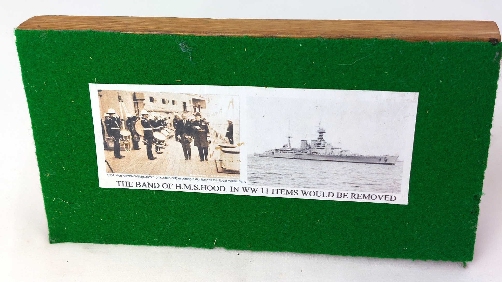 Rare, British Naval Heritage, c. 1920-41, HMS Hood Collection: Pair of Bandmaster Music Stand Finials, Commemorative Brass Ashtray & 1920s Visitor's Guide (3) - Image 7