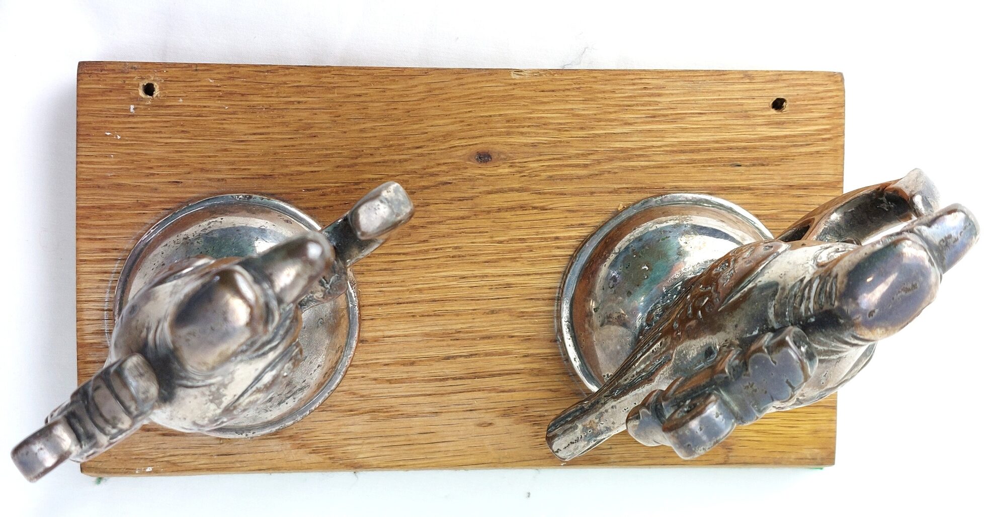 Rare, British Naval Heritage, c. 1920-41, HMS Hood Collection: Pair of Bandmaster Music Stand Finials, Commemorative Brass Ashtray & 1920s Visitor's Guide (3) - Image 3
