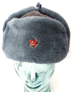 Soviet - USSR, Cold War - Dated 1988, Winter Ushanka Hat, Bobruisk Fur Factory, Size 58, Red Star Badge, Military Issue