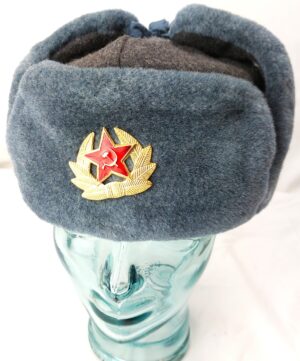 Soviet - USSR, Cold War - Dated 1986, Winter Ushanka Hat, Bobruisk Fur Factory, Size 58, Red Star Cockade Badge, Military Issue