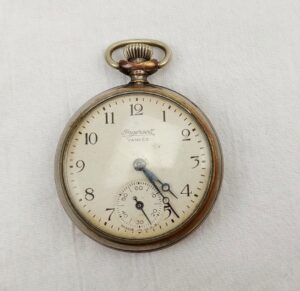 Top Wind 1920s Chromed Brass Ingersoll Yankee Pocket Watch