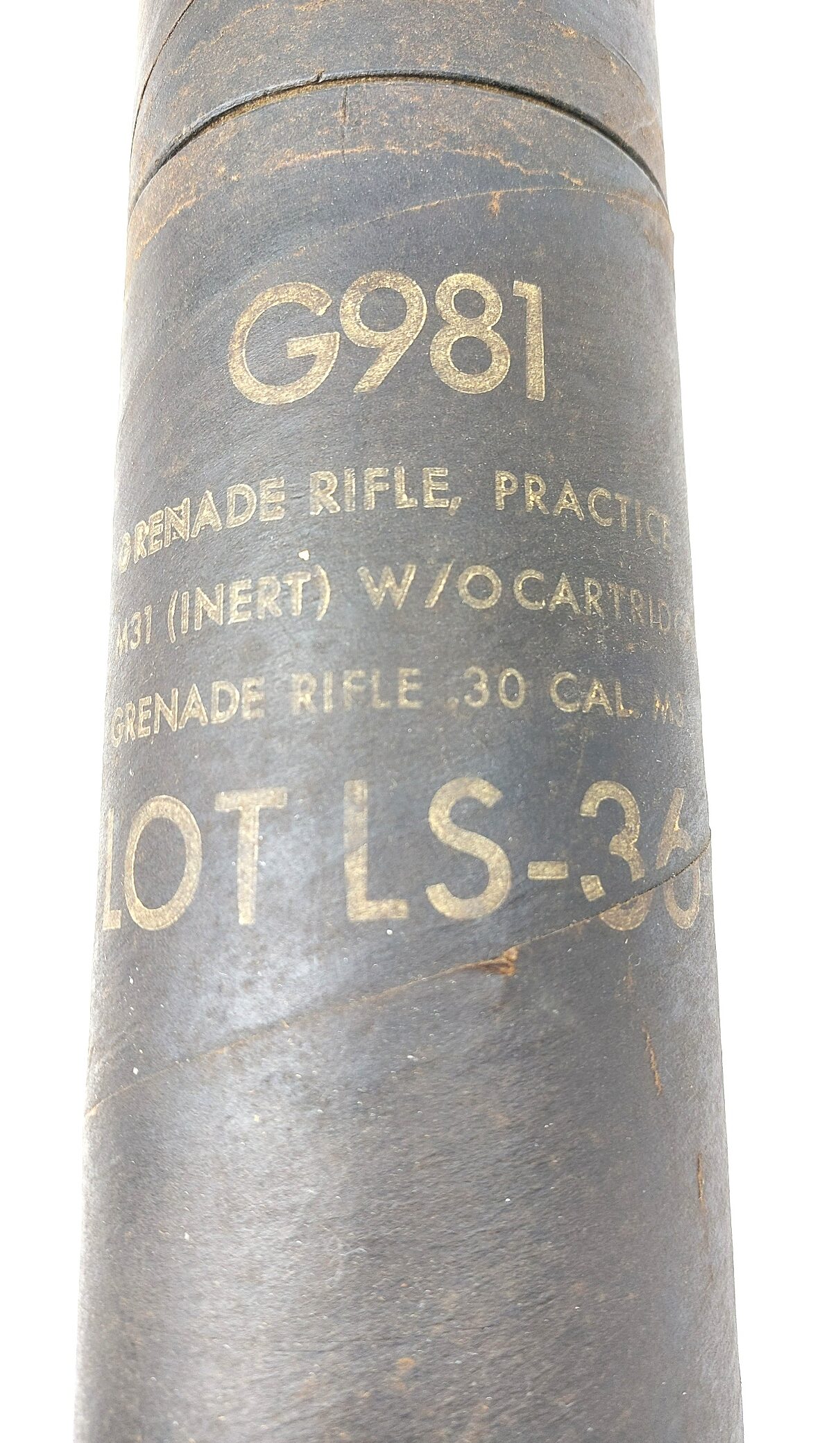 US, Vietnam Era, Practice Rifle Grenade M31 (Inert), Dated Oct 1963, with Period US G981 Rifle Grenade Transit Container - Image 8