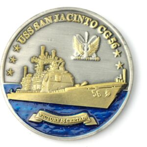 US Navy, Modern, USS San Jacinto (CG-56) Challenge Coin, Ticonderoga-Class Guided Missile Cruiser