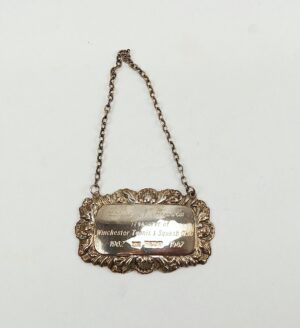 Winchester Tennis And Squash Club Birmingham 1987 Sterling Silver Decanter Label