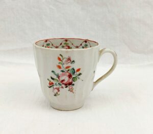c1790 A And E Keeling Factory X Porcelain Floral Fluted Coffee Cup