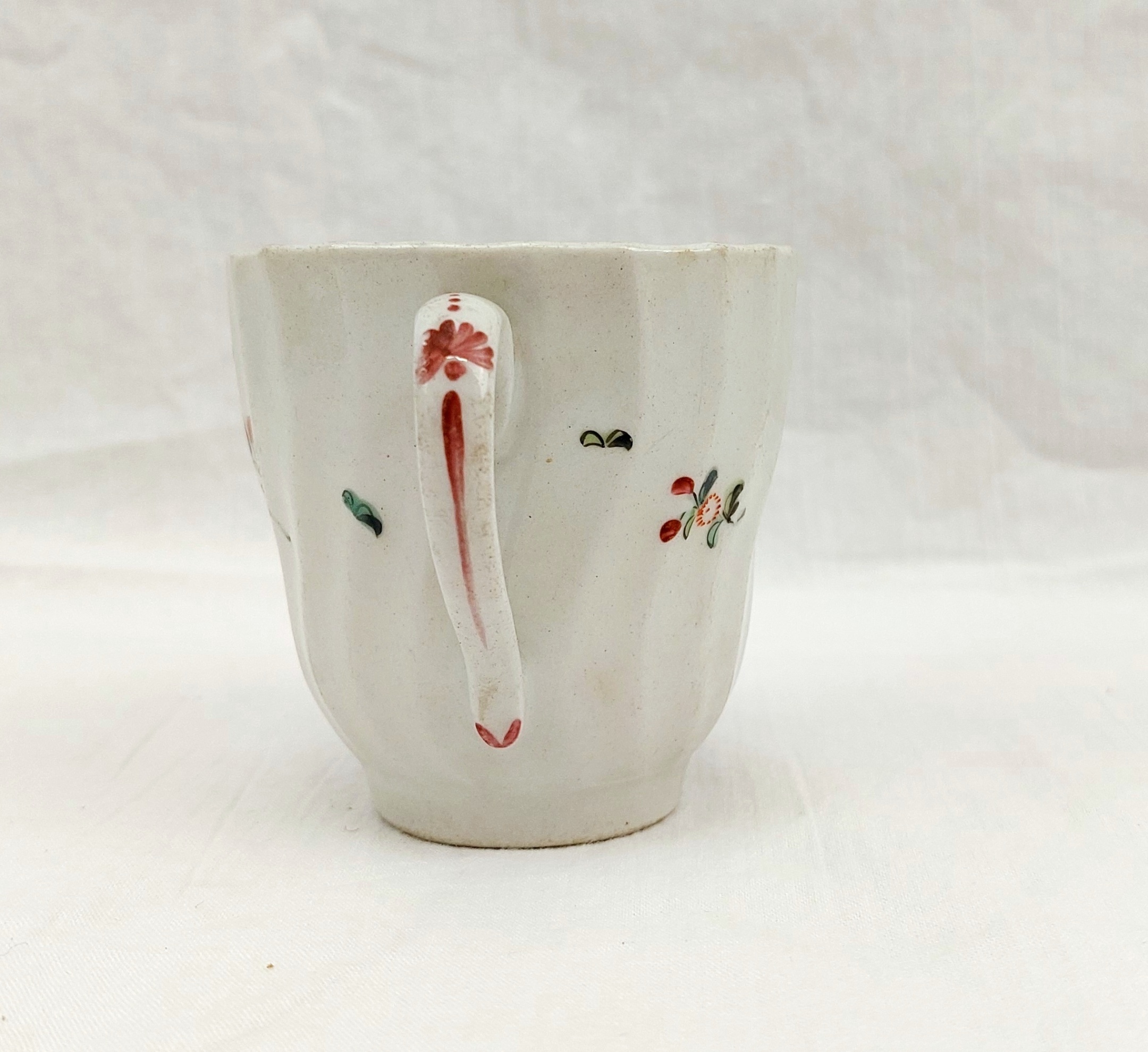 c1790 A And E Keeling Factory X Porcelain Floral Fluted Coffee Cup - Image 3