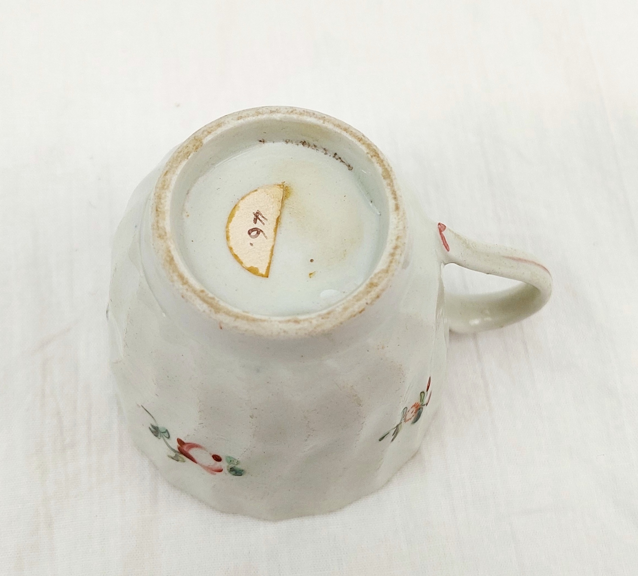 c1790 A And E Keeling Factory X Porcelain Floral Fluted Coffee Cup - Image 5