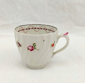 c1790 A And E Keeling Factory X Porcelain Floral Fluted Coffee Cup