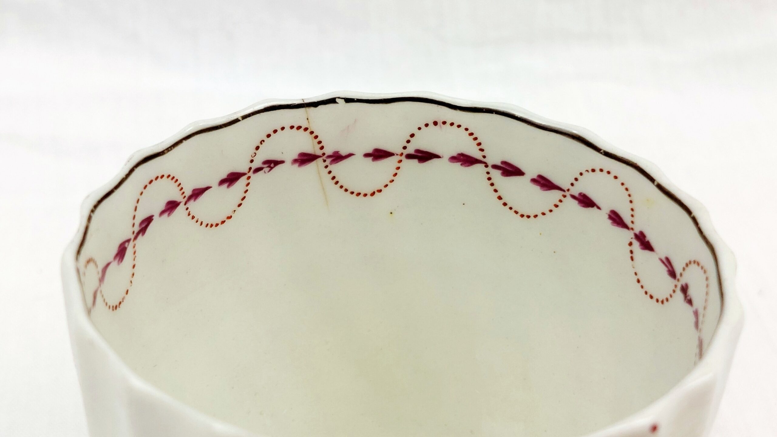 c1790 A And E Keeling Factory X Porcelain Floral Fluted Coffee Cup - Image 8