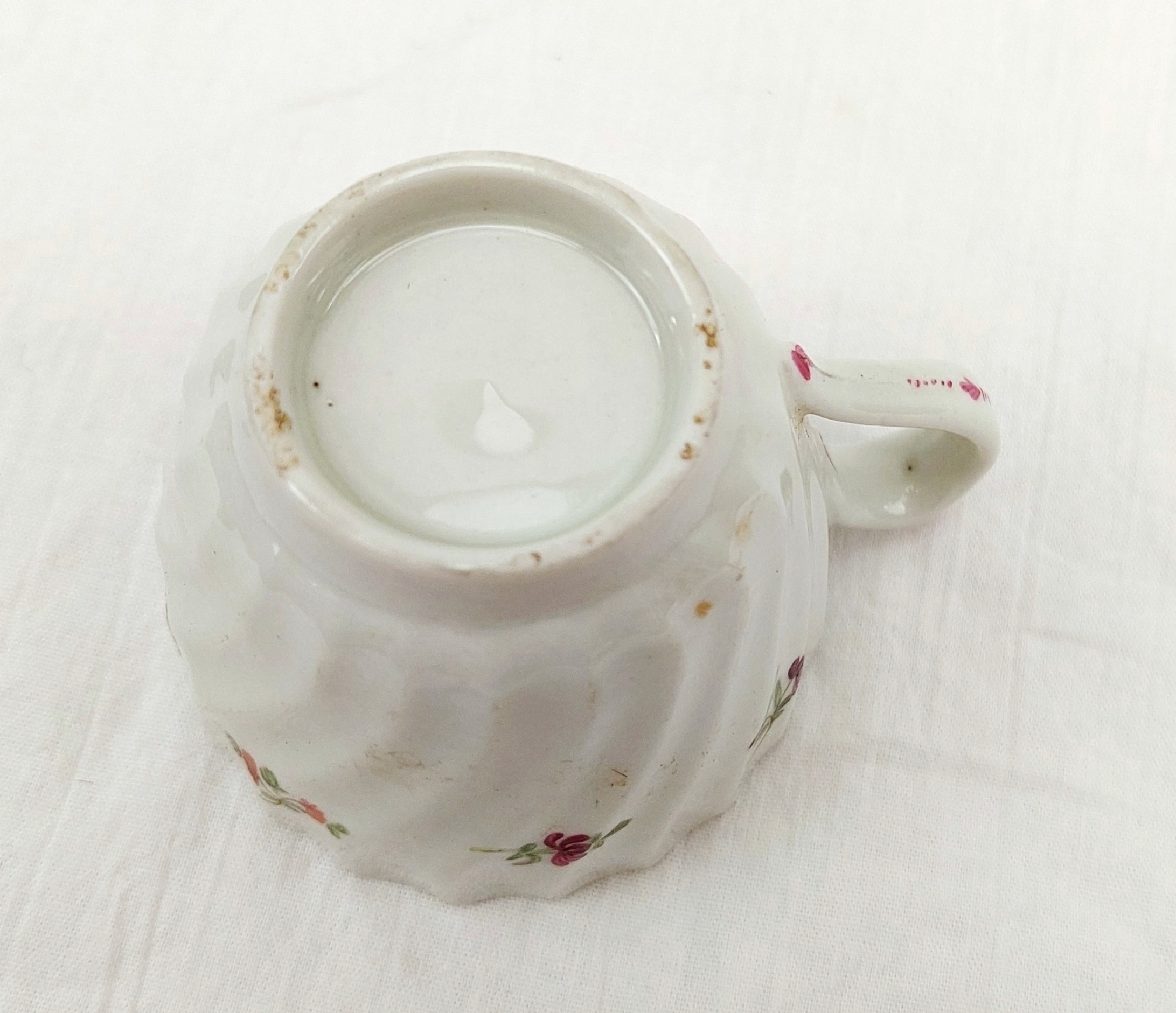 c1790 A And E Keeling Factory X Porcelain Floral Fluted Coffee Cup - Image 7