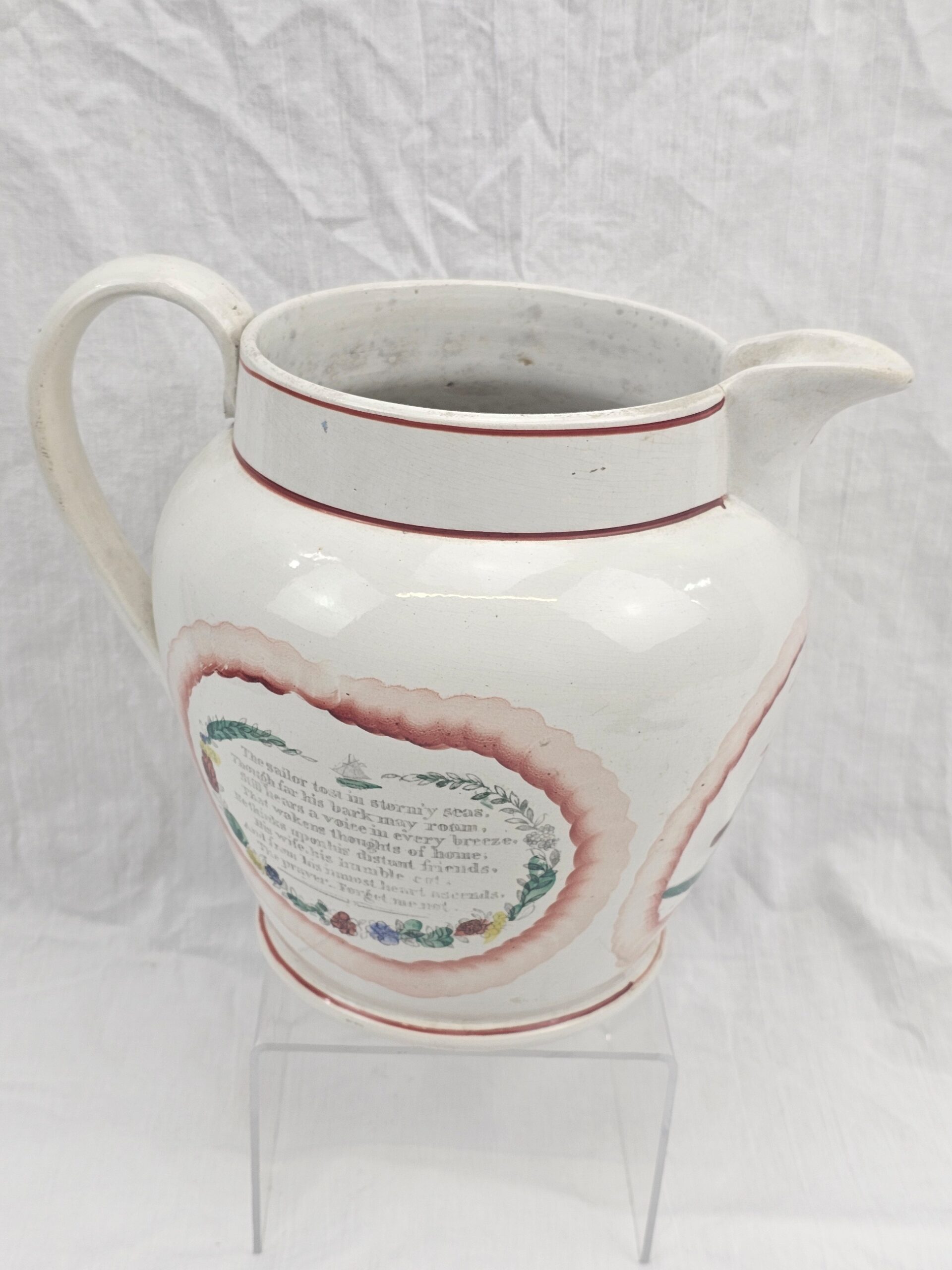 c1850 Scotts Sunderland Sailors In Stormy Seas Large Jug - Image 2