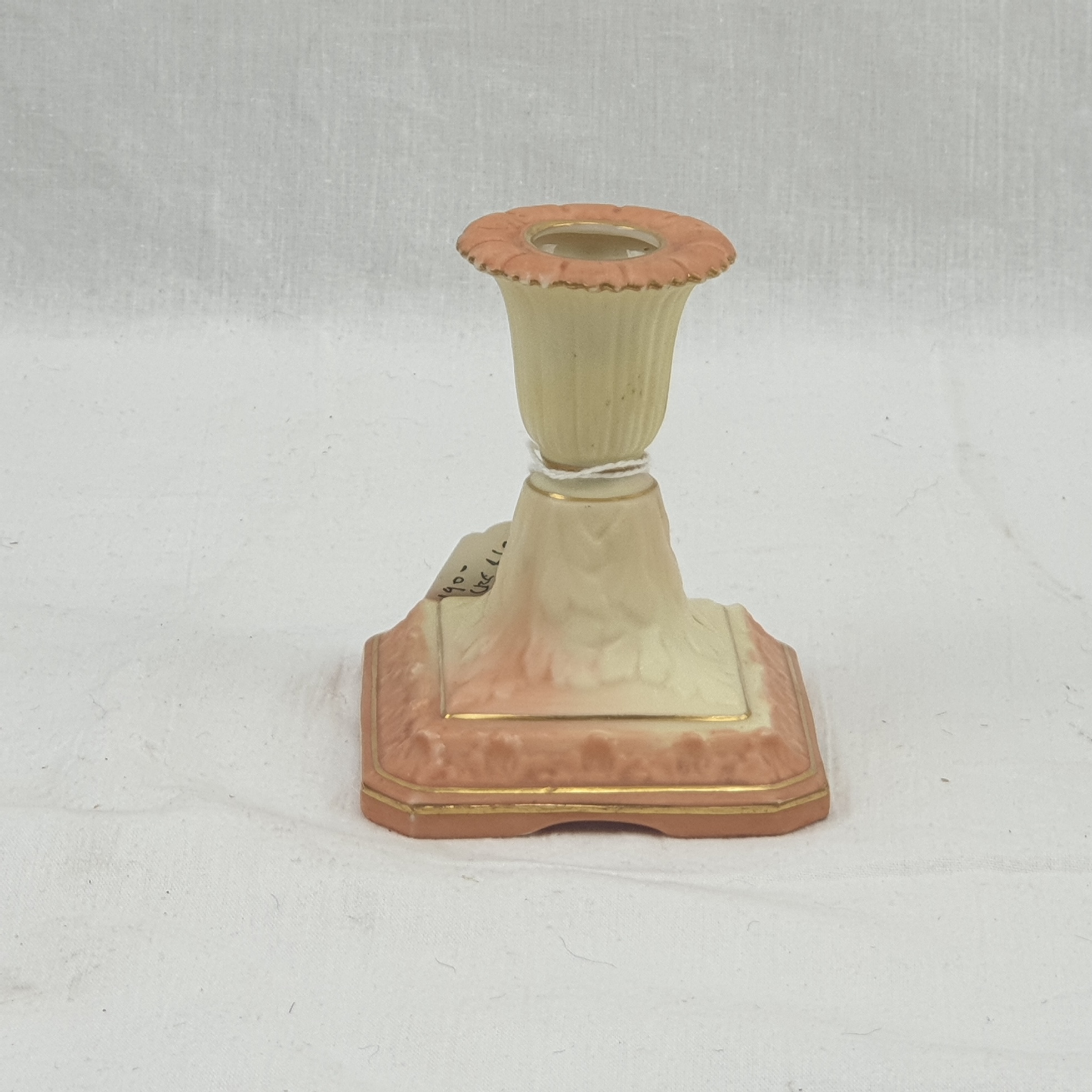 c1900 Locke And Co Worcester Blush Ivory Squat Candlestick - Image 4
