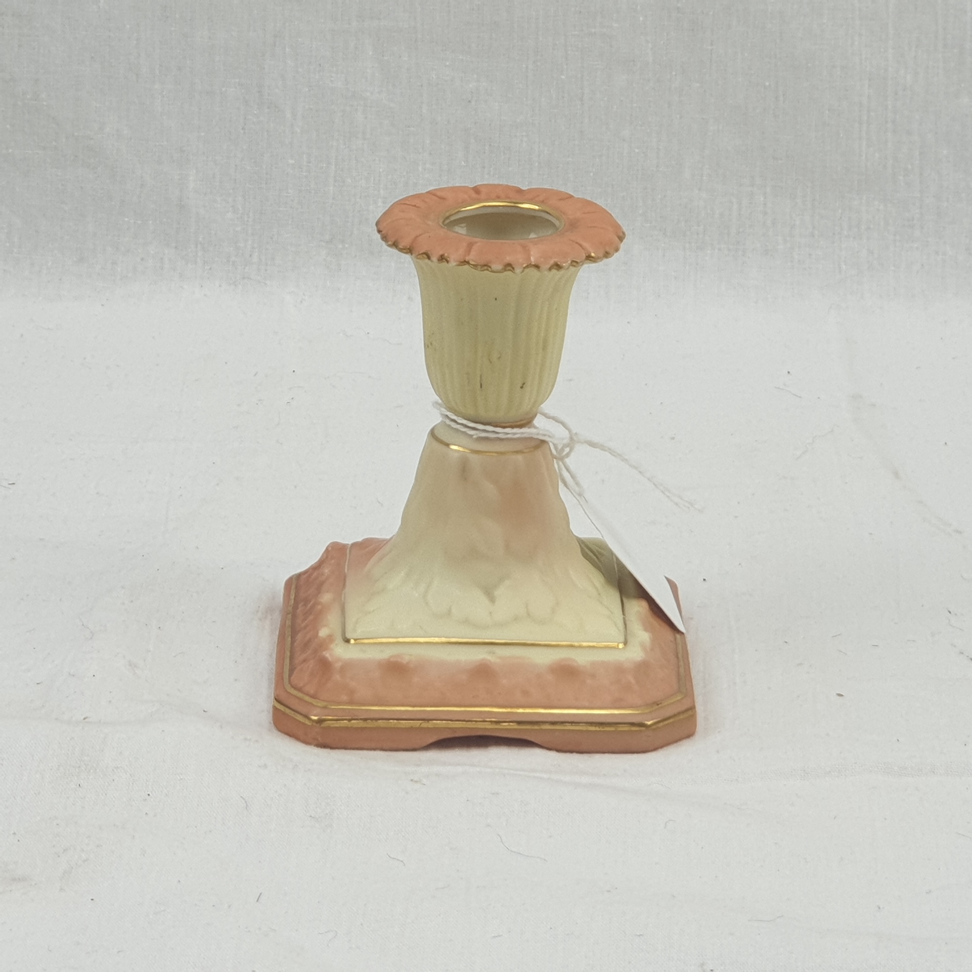 c1900 Locke And Co Worcester Blush Ivory Squat Candlestick - Image 3