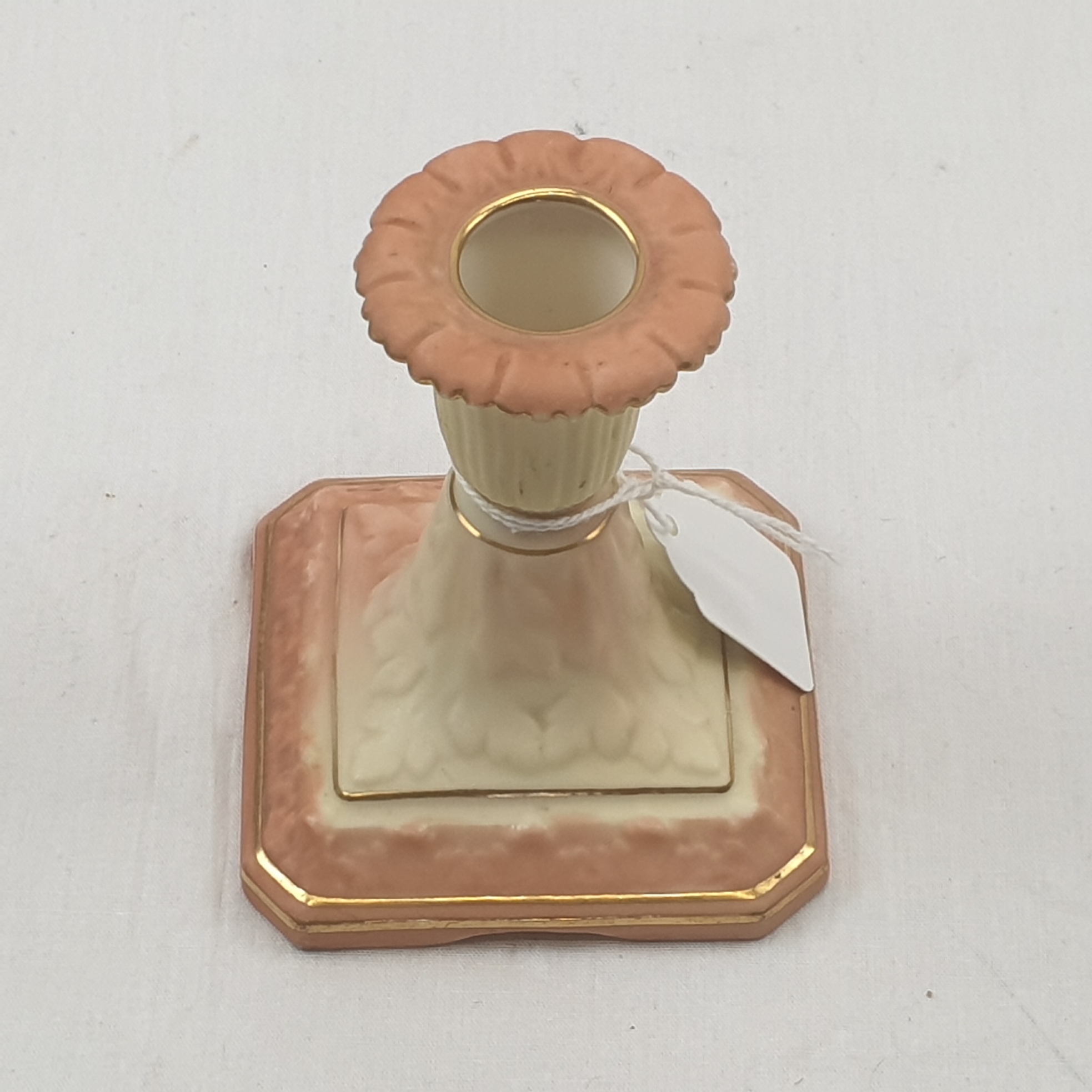 c1900 Locke And Co Worcester Blush Ivory Squat Candlestick - Image 2