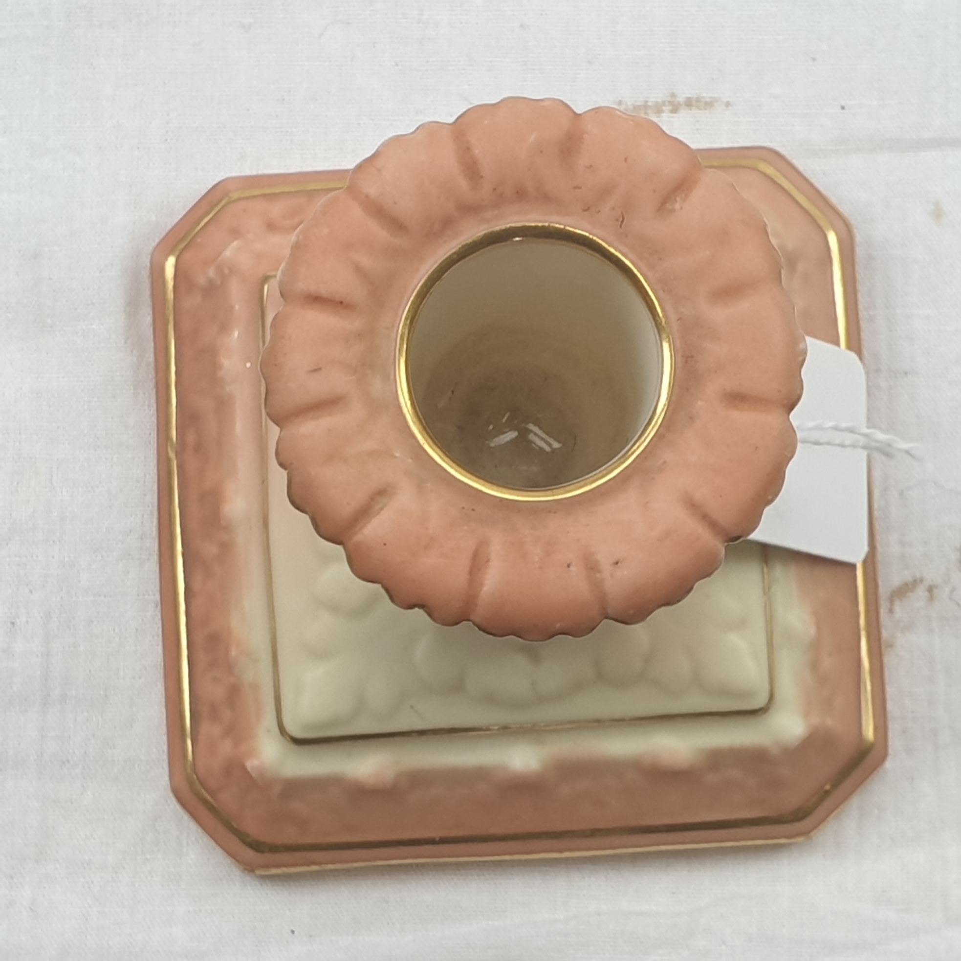 c1900 Locke And Co Worcester Blush Ivory Squat Candlestick - Image 5