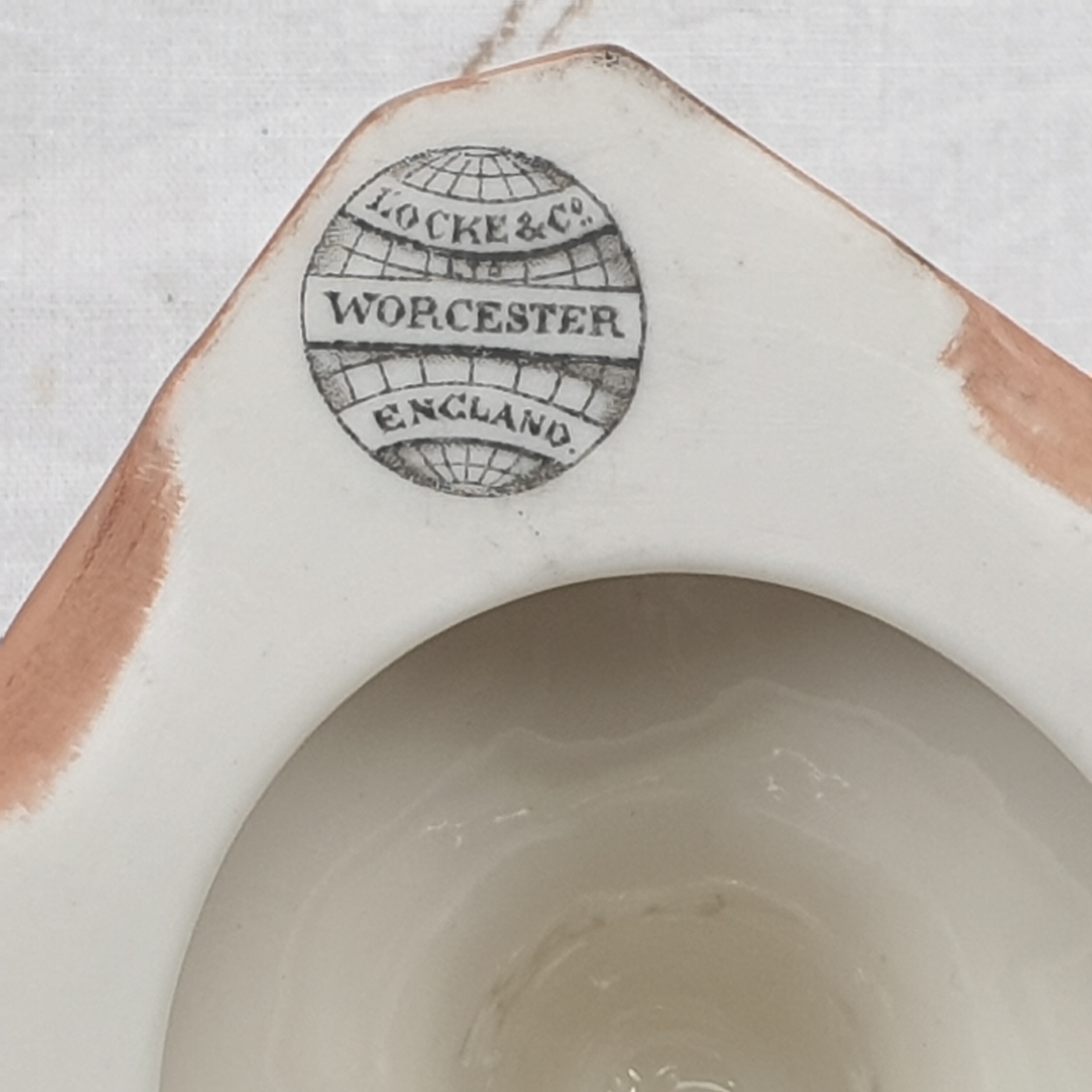 c1900 Locke And Co Worcester Blush Ivory Squat Candlestick - Image 6