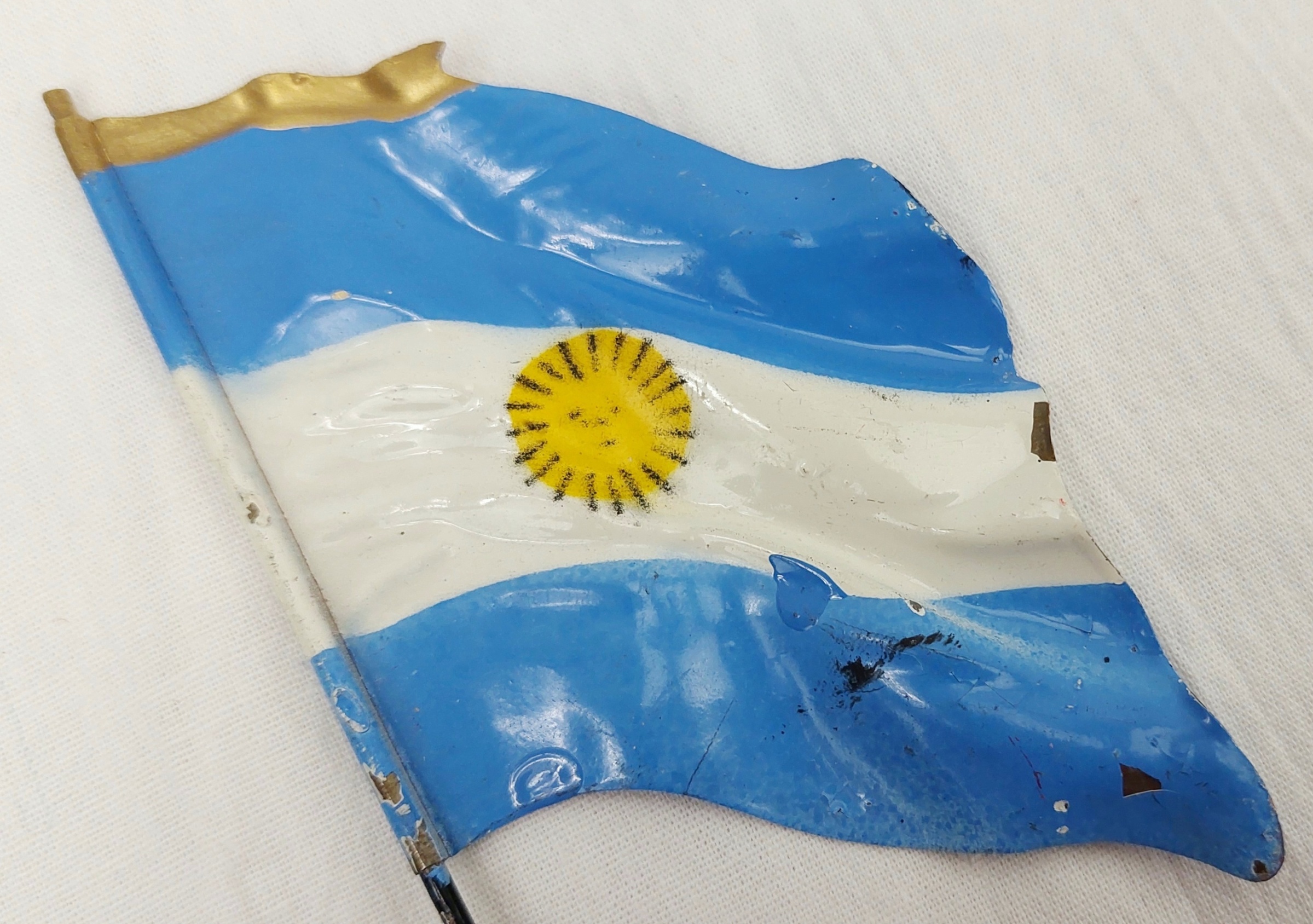 1930s Tinplate Toy Flag Of Argentina - Image 4